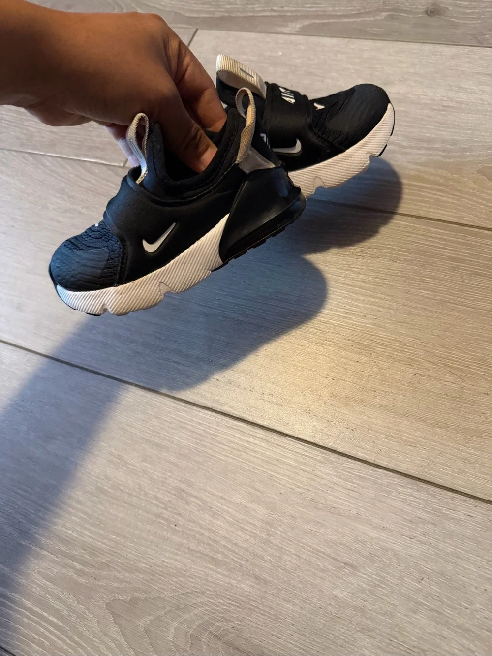 Nike Kids Black and White Air Slip-On Sneakers